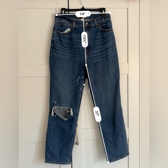 Abercrombie & Fitch ankle straight high rise women's size 10 long curve love - Picture 4 of 4